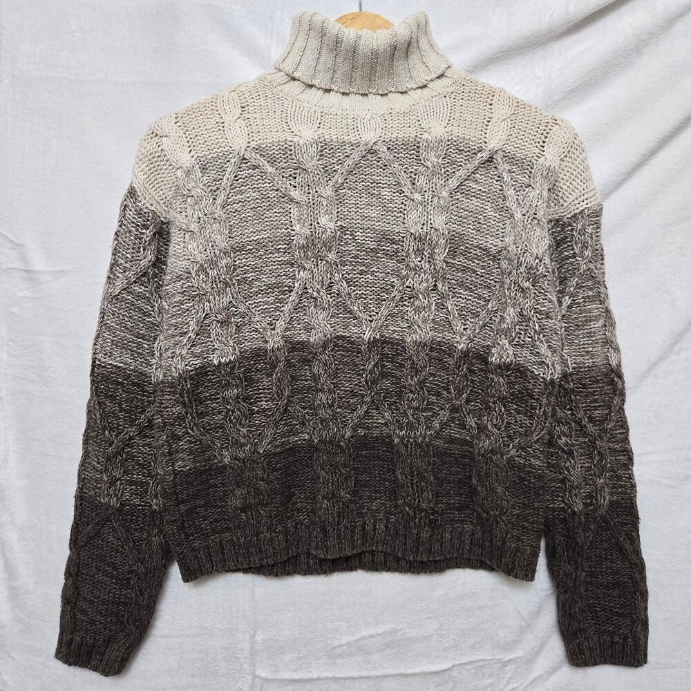 American Eagle Womens Vtg Y2K Fisherman Academia Cable Knit Turtleneck Sweater M